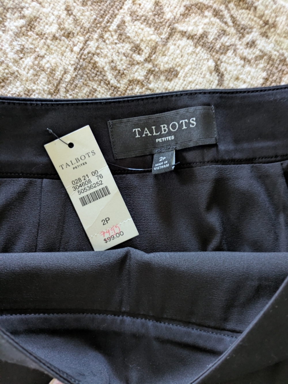 Talbots Black Petites Pencil Skirt - 2P